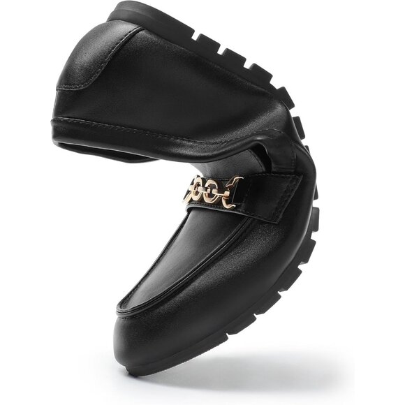 Dream Pairs Women Black-pu Faux Suede Arch Support Slip On Flat Loafers - Picture 4 of 9